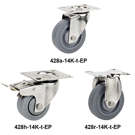 Stainless Caster Wheels - 428-14K-t-EP