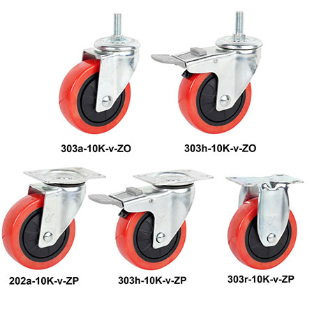 PU Casters - 303-10K-v-ZP(ZO)