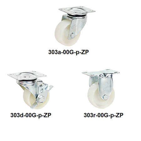 নাইলন Casters - 303-00G-p-ZP