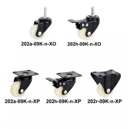 Ruedas Pivotantes - 202-09K-n-XP(XO)