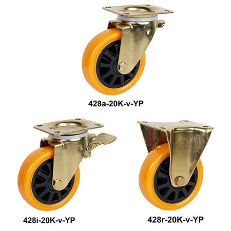 Roues Pivotantes En PU - 428-20K-v-YP