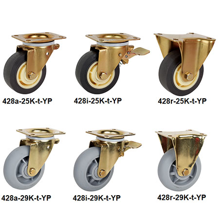 Ruote Piroettanti In TPR - 428-25K(29K)-t-YP