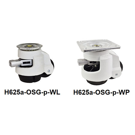 Casters With Leveling Feet - H625-OSG-p-WP(WL)