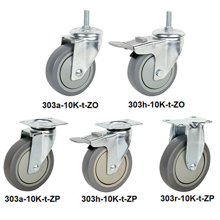 TPR Casters - 303-10K-t-ZP(ZO)