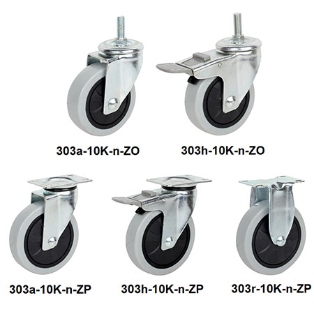 Polypropylene Casters - 303-10K-n-ZP(ZO)