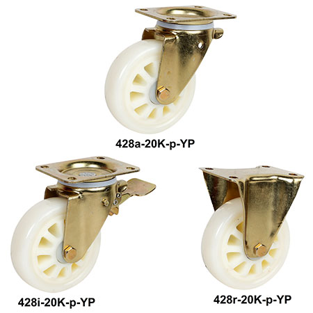 Nylon Caster Wheels - 428-20K-p-YP